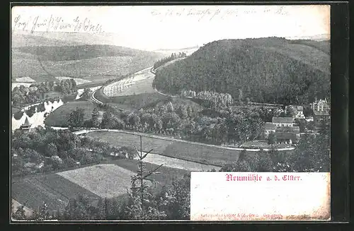 AK Neumühle a. d. Elster, Blick auf den Ort