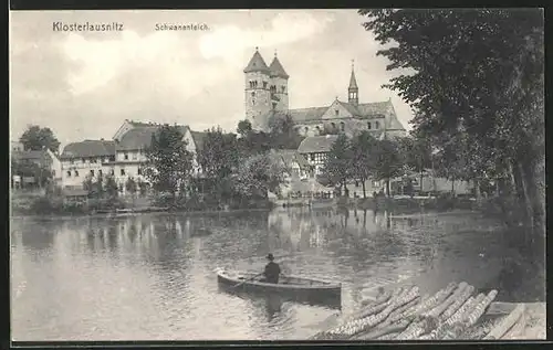 AK Klosterlausnitz, Schwanenteich mit Ruderboot