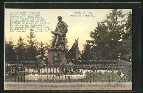 AK Rudelsburg, Blick auf das Bismarck-Denkmal