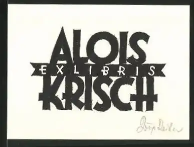 Exlibris Alois Krisch, Schwarze Buchstaben