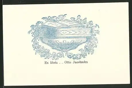 Exlibris Otto Jacobsohn, Buch mit Blumen