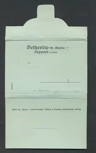 Leporello-AK Boppard am Rhein, Behindertenheim Bethesda-St. Martin, Schüler beim Unterricht, Schneiderei, Bügelstube