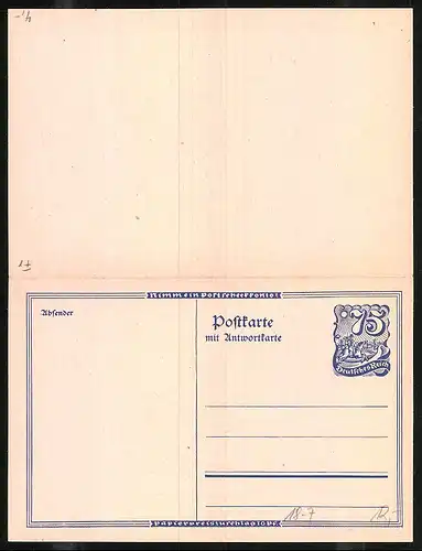AK Ganzsache, Antwortkarte für Postscheckkonto