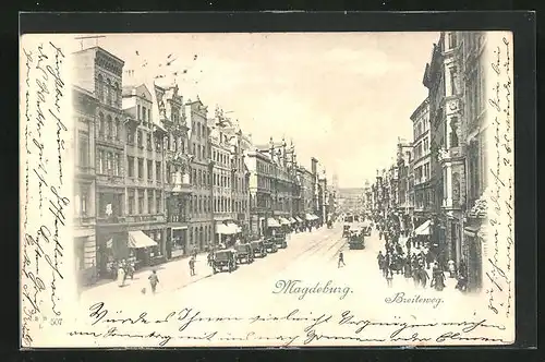 AK Magdeburg, Breiteweg aus der Vogelschau