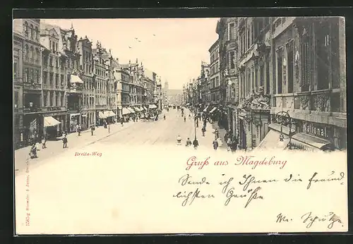 AK Magdeburg, Breiteweg aus der Vogelschau