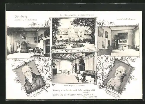 AK Dornburg, Goethe`s Schlafzimmer und Goethe`s Arbeitszimmer