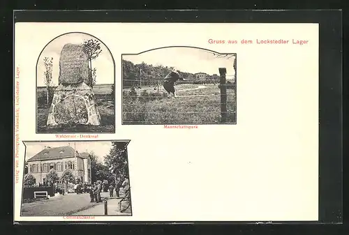 AK Lockstedter Lager, Waldersee-Denkmal und Commandantur