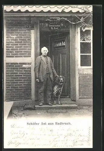 AK Radbruch, Heiler Schäfer Ast mit Hund