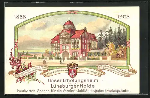 Lithographie Walsrode, Erholungsheim in der Lüneburger Heide