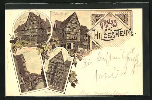 Lithographie Hildesheim, Rolandstift, Klein Venedig