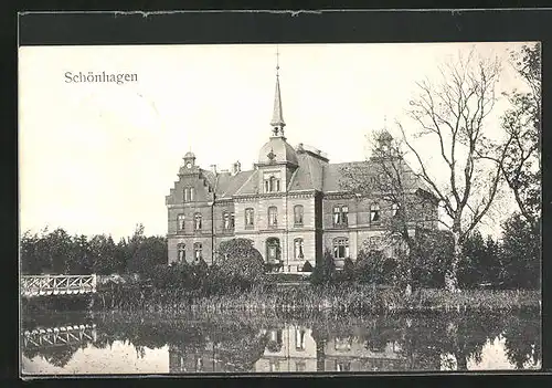 AK Schönhagen, Schloss vom See aus
