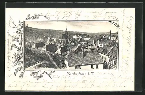 AK Reichenbach i. V., Blick auf den Ort