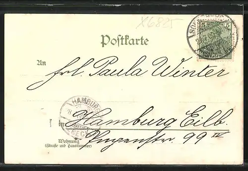 Lithographie Schwarzburg, Hirsche vor der Burg