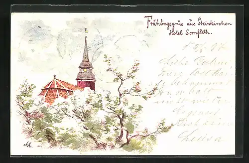 Lithographie Steinkirchen, Hotel Somfleth