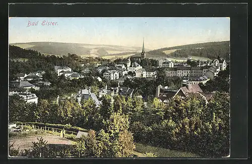 AK Bad Elster, Stadt aus der Vogelschau