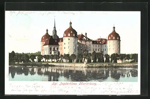 AK Moritzburg, Blick auf das Jagdschloss