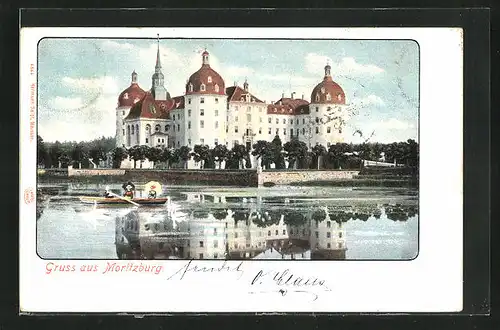 AK Moritzburg, Blick auf das Jagdschloss