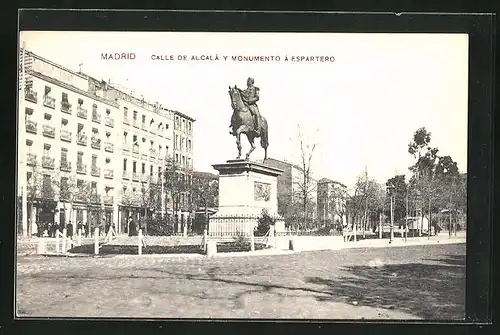 AK Madrid, Calle de Alcala y Monumento a Espartero