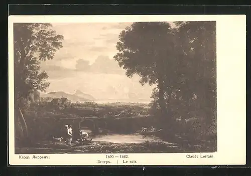 Künstler-AK Claude Lorrain:, Le soir, Rotes Kreuz Russland