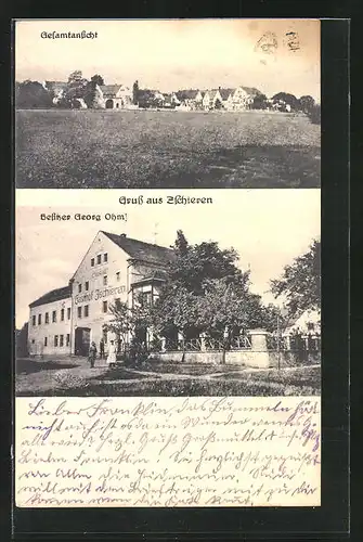 AK Dresden - Zschieren, Gasthof von Georg Ohm, Totalansicht