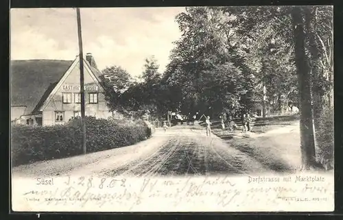 AK Süsel, Dorfstrasse mit Marktplatz