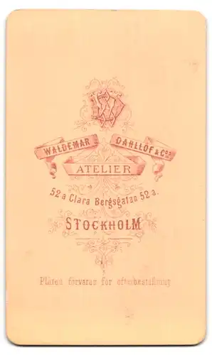 Fotografie Wald. Dahllöf & Co., Stockholm, Clara Bergsg. 52 A, Portrait bürgerliche Dame mit Kragenbrosche