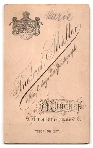 Fotografie Friedrich Müller, München, Amalienstrasse 9, Portrait bürgerliche Dame mit Fächer in der Hand