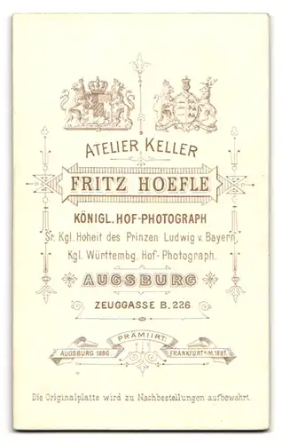 Fotografie Fritz Hoefle, Augsburg, Zeuggasse 226 B, Portrait junge Dame mit Hochsteckfrisur