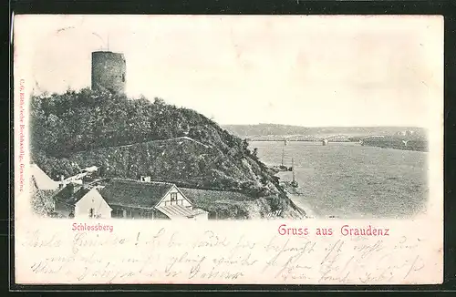 Relief-AK Graudenz / Grudziadz, Blick über den Schlossberg