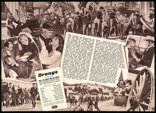 Filmprogramm Unser Hausprogramm, Drango, Jeff Chandler, Joanne Dru, Regie: Hall Bartlett