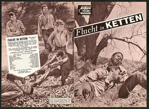 Filmprogramm DNF Nr. 3992, Flucht in Ketten, Tony Curtis, Sidney Poitier, Regie: Stanley Kramer