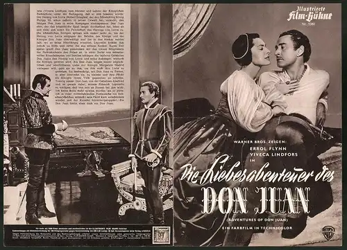 Filmprogramm IFB Nr. 1080, Die Liebesabenteuer des Don Juan, Errol Flynn, Viveca Lindfors, Regie: Vincent Sherman