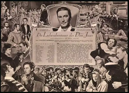 Filmprogramm IFB Nr. 1080, Die Liebesabenteuer des Don Juan, Errol Flynn, Viveca Lindfors, Regie: Vincent Sherman