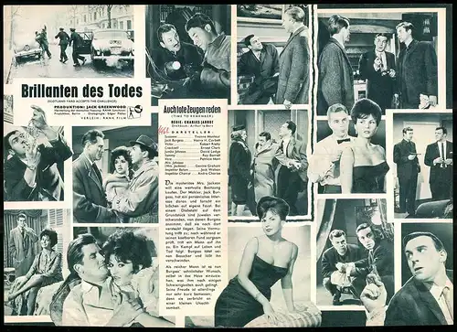 Filmprogramm IFB Nr. 6544, Brillanten des Todes, Yvonne Monlaur, Harry H. Corbett, Regie: Charles Jarrot