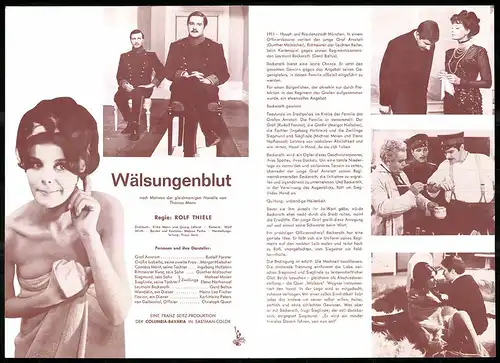 Filmprogramm IFB Nr. 7030, Wälsungenblut, Margot Hielscher, Rudolf Forster, Regie: Rolf Thiele