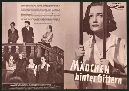 Filmprogramm IFB Nr. 481, Mädchen hinter Gittern, Gabrielle Hessmann, Ruth Hausmeister, Regie: Alfred Braun