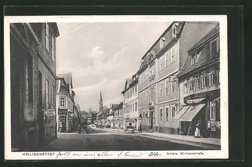 AK Heiligenstadt, Untere Wilhelmstrasse mit Kirche