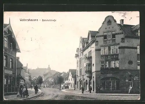AK Waltershausen, Cafe an der Bahnhofstrasse