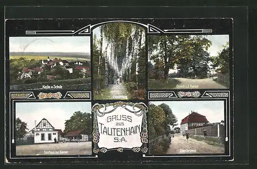 AK Tautenhain / Sachsen-Anhalt, Gasthof Zur Kanone, Dreieck a. d. Kanone, Oberförsterei