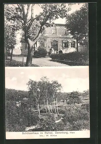 AK Derenburg / Harz, Gasthaus Schützenhaus im Rehtal v. W. Hintze