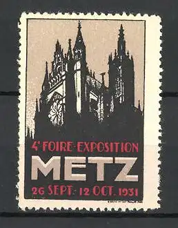 Reklamemarke Metz, 4. Foire 1931, Kirche