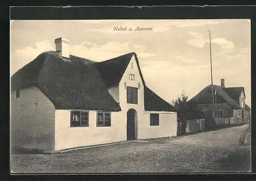 AK Nebel a. Amrum, Strasse mit Gebäudeansicht