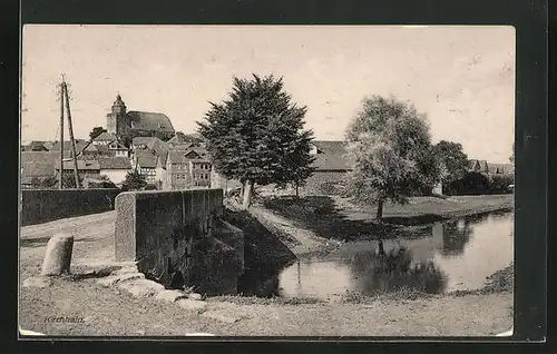 AK Kirchhain, Ortsansicht mit Kirche