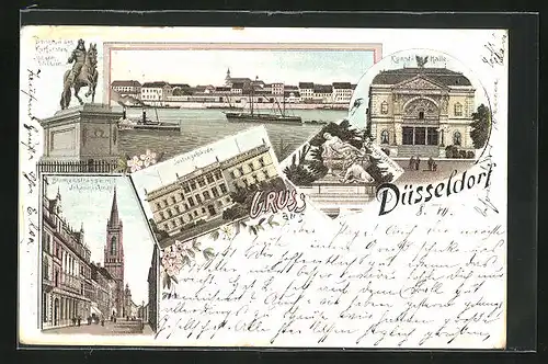 Lithographie Düsseldorf, Blumenstrasse, Justitzgebäude