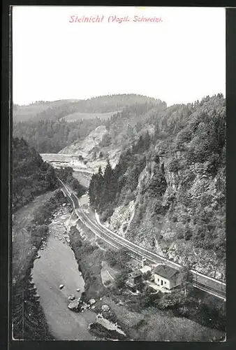 AK Steinicht / Vogtl. Schweiz, Blick auf die Bergbahn