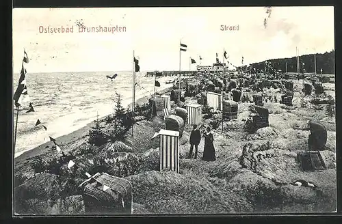 AK Brunshaupten / Ostsee, Blick auf den Strand