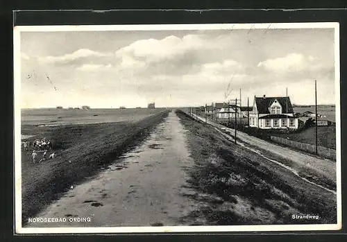 AK Ording, Blick auf den Strandweg