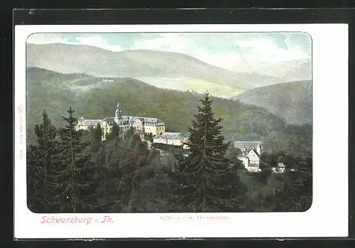 AK Schwarzburg i. Th., Schloss vom Helenensitz