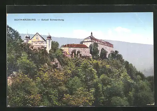 AK Schwarzburg, Schloss Schwarzburg aus der Vogelschau