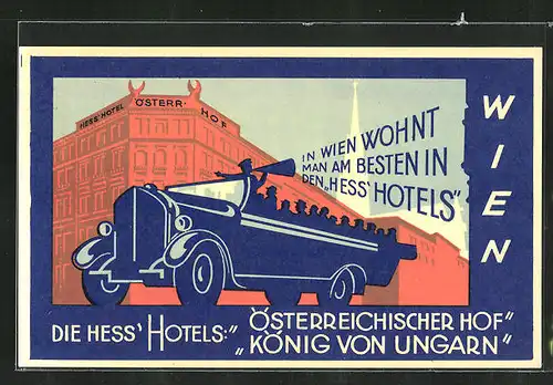 AK Wien, Hess`Hotels, Österreichischer Hof, König von Ungarn